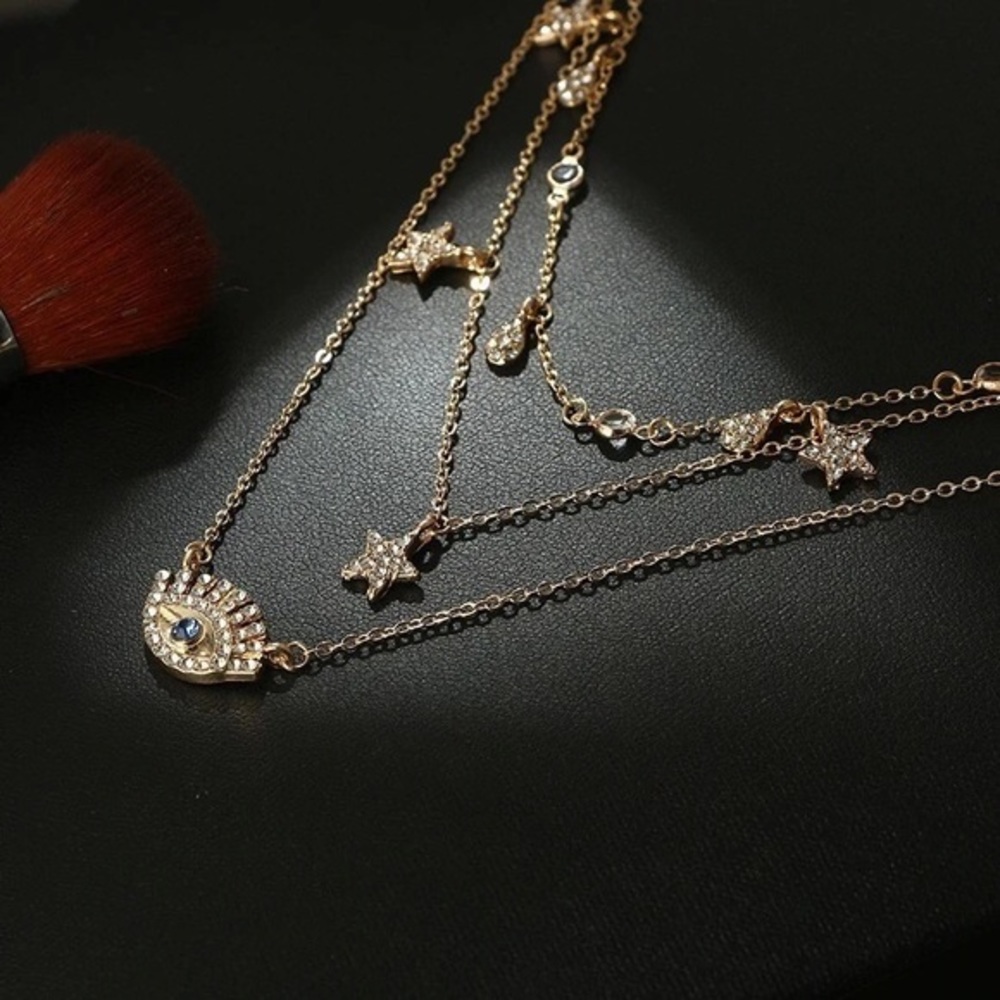 Evil Eye Layered Necklace - Picture 2 of 5